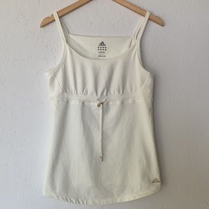 Adidas ClimaLite gym workout off white tank top large